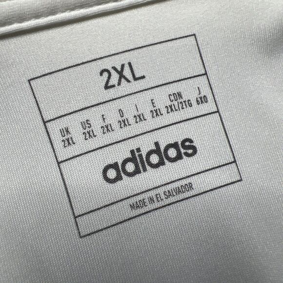 Adidas Golf Polo Shirts Lot of 2 Size 2XL Short Sleeve White Navy Stripe - Picture 3 of 11